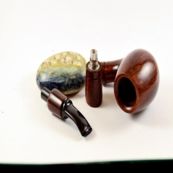 Hygrocool Smoking Pipe Greek Briar 9mm Filter Brandy Model 616C