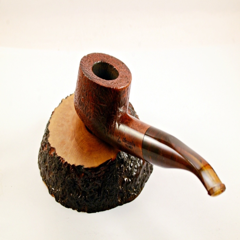 Squat Semi Bent Smoking Pipe Greek Briar No Filter Alexander