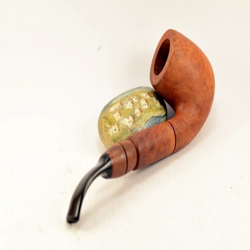 Hygrocool Classic Bent Smoking Pipe Greek Briar 9mm Filter Model 135B