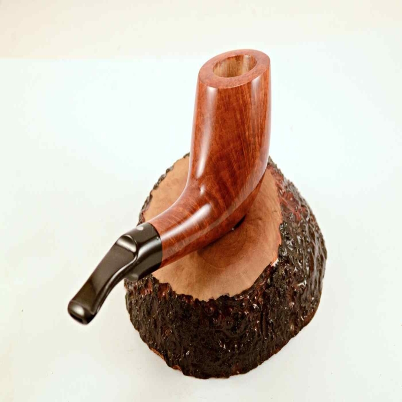 Horn Semi Bent Smoking Pipe Greek Briar No Filter Alexander Model 130C