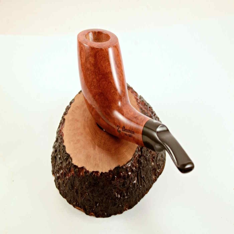Horn Semi Bent Smoking Pipe Greek Briar No Filter Alexander Model 130C