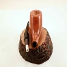 Horn Semi Bent Smoking Pipe Greek Briar No Filter Alexander Model 130C