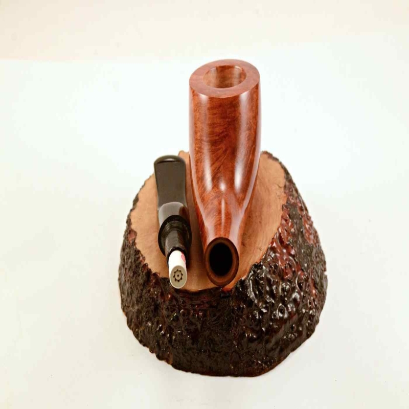 Horn Semi Bent Smoking Pipe Greek Briar No Filter Alexander Model 130C