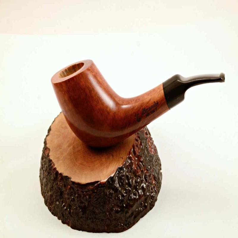 Horn Semi Bent Smoking Pipe Greek Briar No Filter Alexander Model 130C