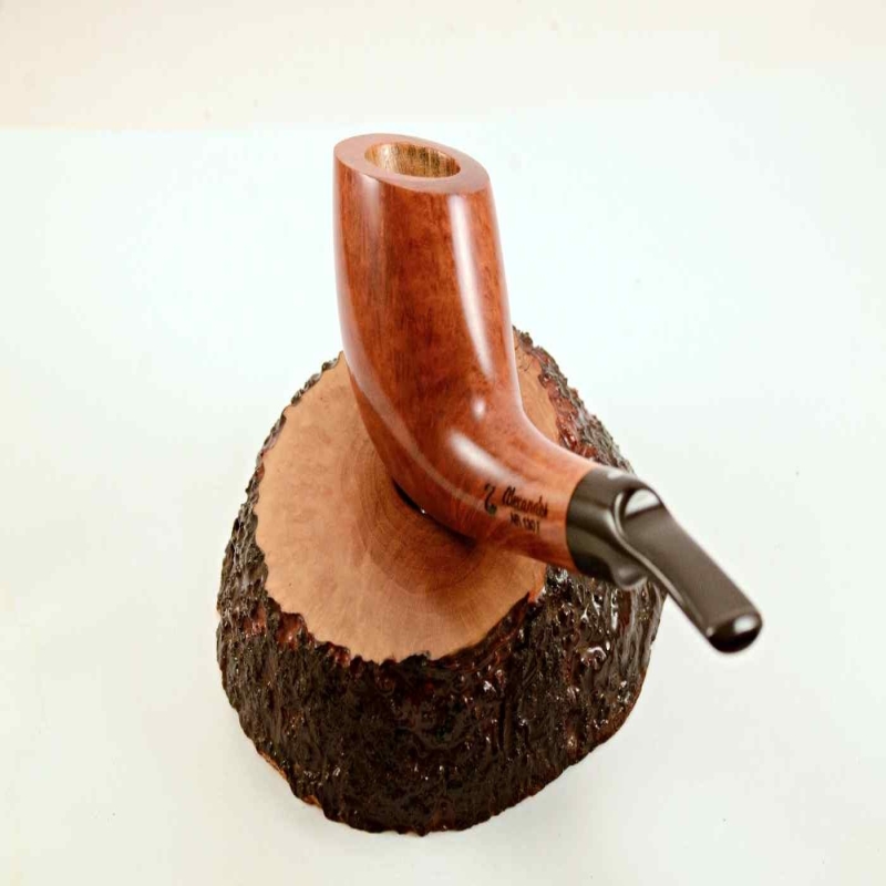Horn Semi Bent Smoking Pipe Greek Briar No Filter Alexander Model 130C