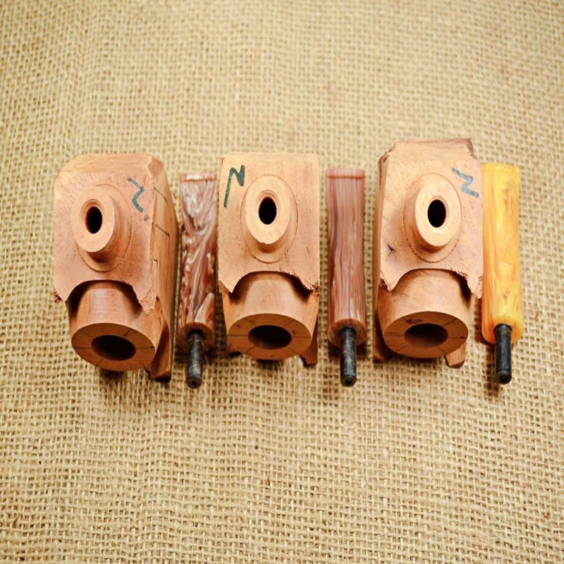 Hobby Blocks Pipe Kits DIY Predrilled Greek Briar 9mm Filter