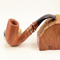 Hygrocool Bent Billiard Smoking Pipe Greek Briar 9mm Filter Model 924A