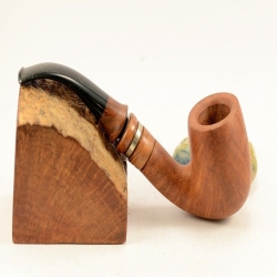 Hygrocool Bent Billiard Smoking Pipe Greek Briar 9mm Filter Model 924A