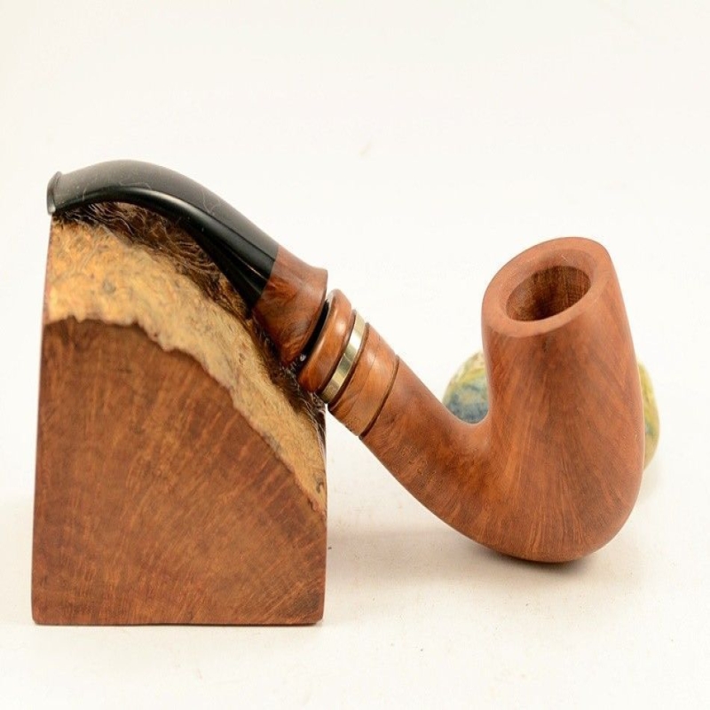 Hygrocool Bent Billiard Smoking Pipe Greek Briar 9mm Filter Model 924A