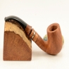 Hygrocool Bent Billiard Smoking Pipe Greek Briar 9mm Filter Model 924A