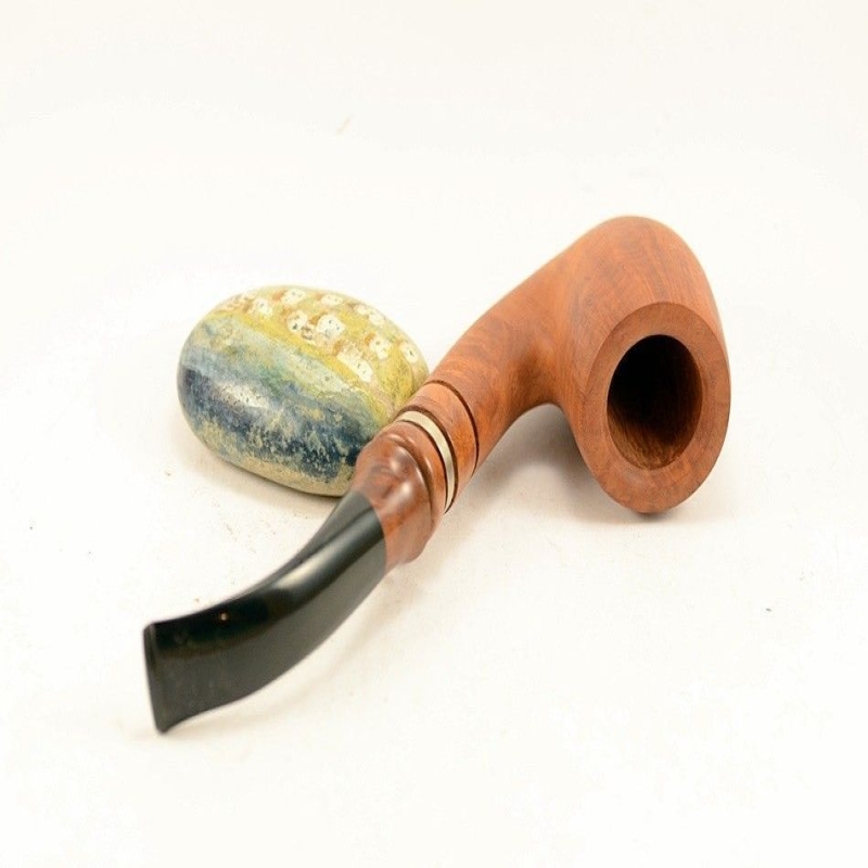 Hygrocool Bent Billiard Smoking Pipe Greek Briar 9mm Filter Model 924A