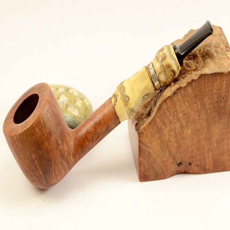 Hygrocool NT Bamboo Smoking Pipe Greek Briar 9mm Filter Model 333B