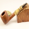Hygrocool NT Bamboo Smoking Pipe Greek Briar 9mm Filter Model 333B