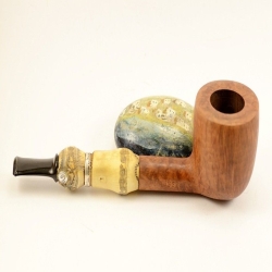 Hygrocool NT Bamboo Smoking Pipe Greek Briar 9mm Filter Model 333B