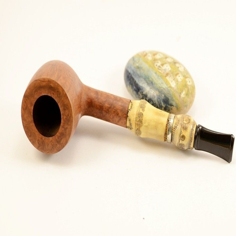 Hygrocool NT Bamboo Smoking Pipe Greek Briar 9mm Filter Model 333B